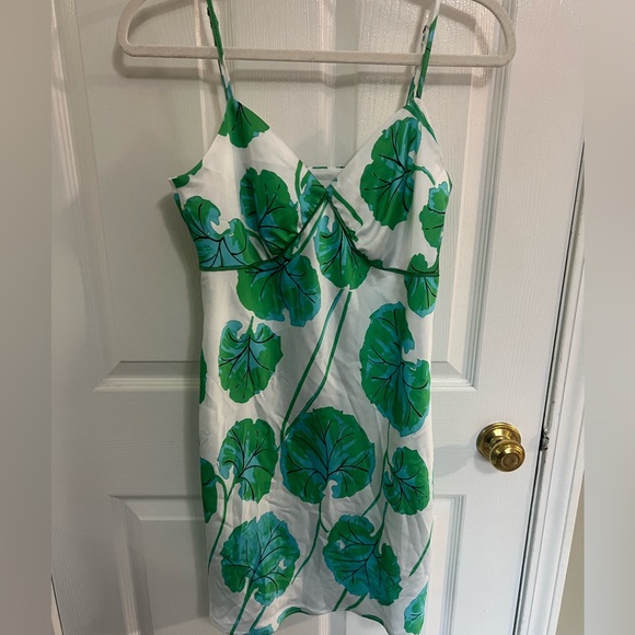 Diane von Furstenberg New Geranium Leaf Short Satin Slip Dress/Target NWOT Small - Picture 5 of 7